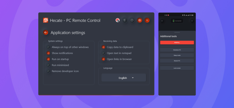 Screenshot 4 of Hecate - PC Remote Control app