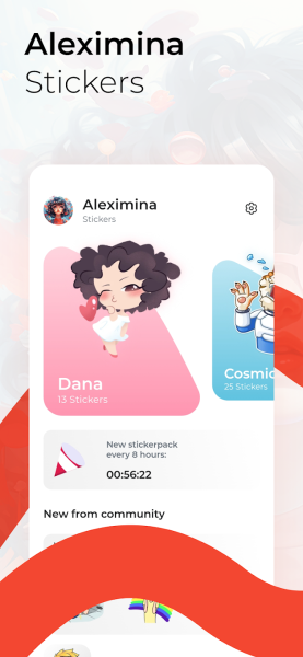 Aleximina Stickers app screenshot